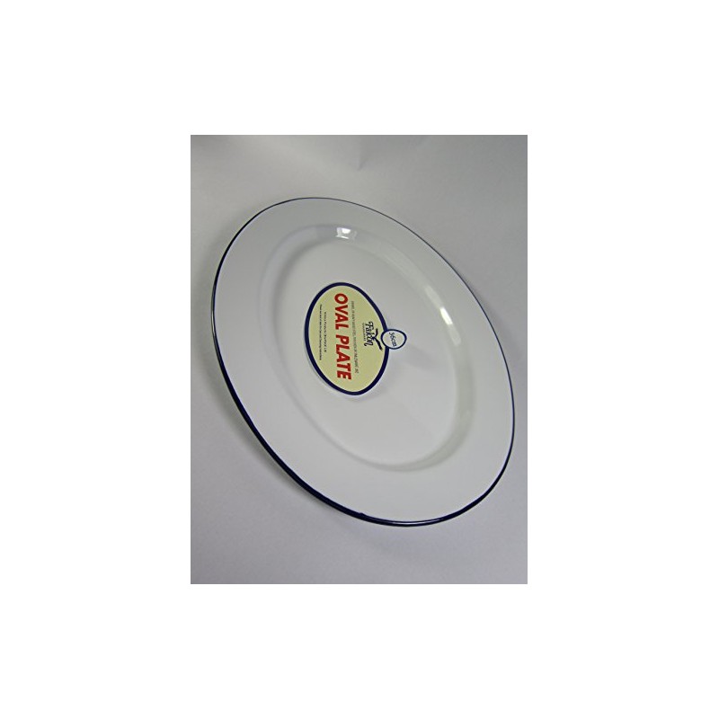 Falcon 1 x Enamel Oval Enamel Plate Platter Serving Dish