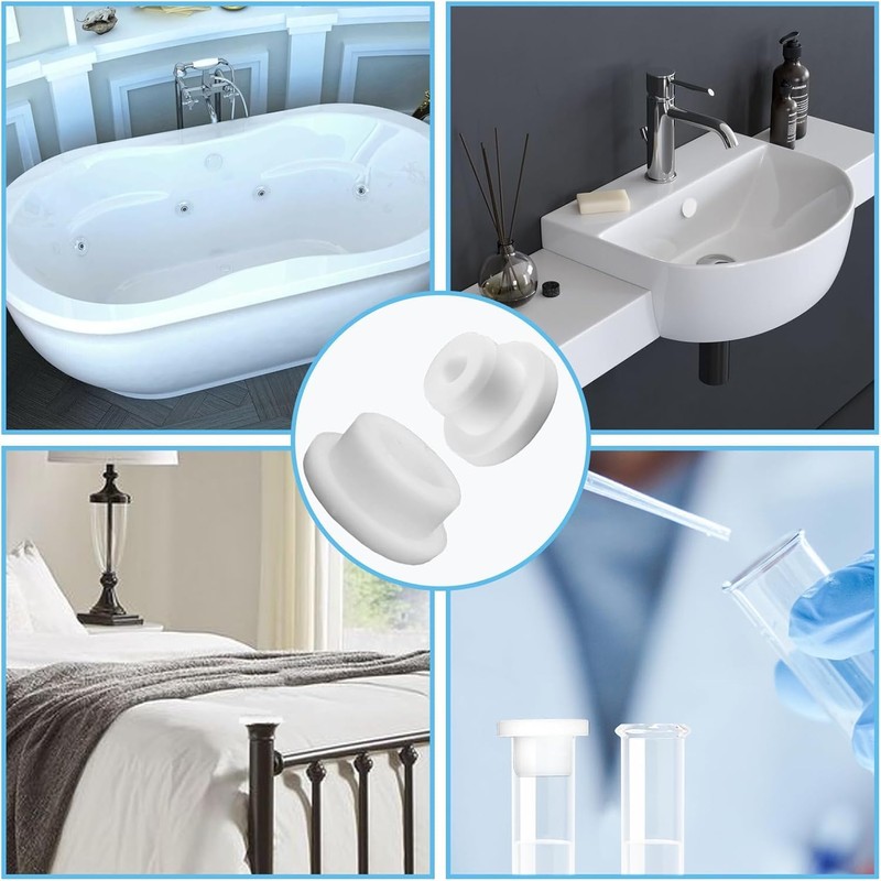 24 Pcs Bathtub Jet Covers White Silicone Hole Bathtub Plug
