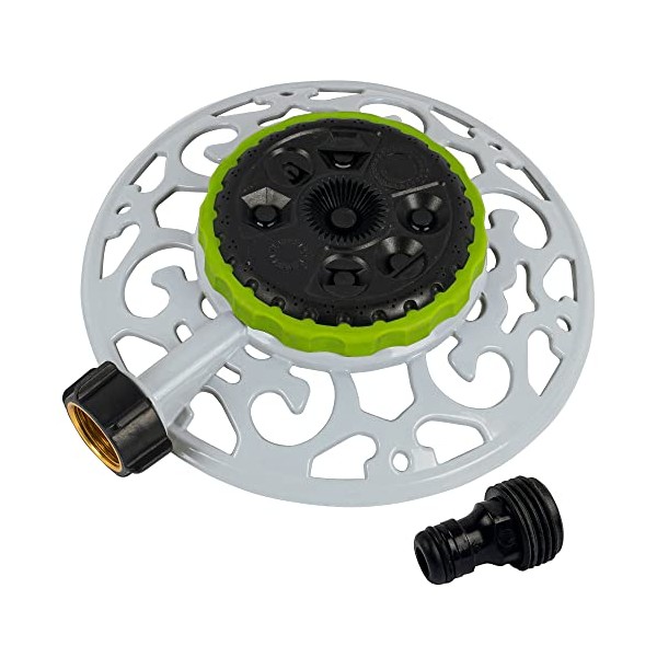 Hourleey Adjustable Turret Metal Sprinkler, 8 Mode Fixed Lawn Sprinkler