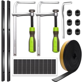 Coldairsoap Track Saw Guide Rail Accessory Kit for Festool, Makita & DeWalt, 2PK 8-3/4" Track Saw Clamps, 55" Guide Rail Splinter Guard Replacement Strip, 80P Rubber Patches & 2PK Connector