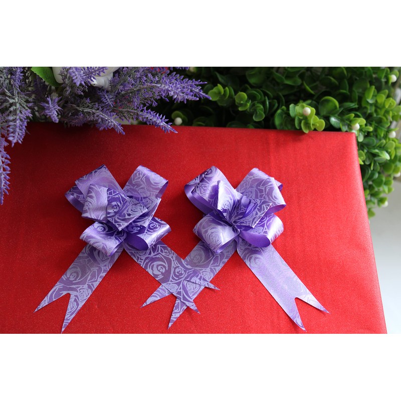 creative balloons Purple Pull Bows Set 30mm Present Basket Pull