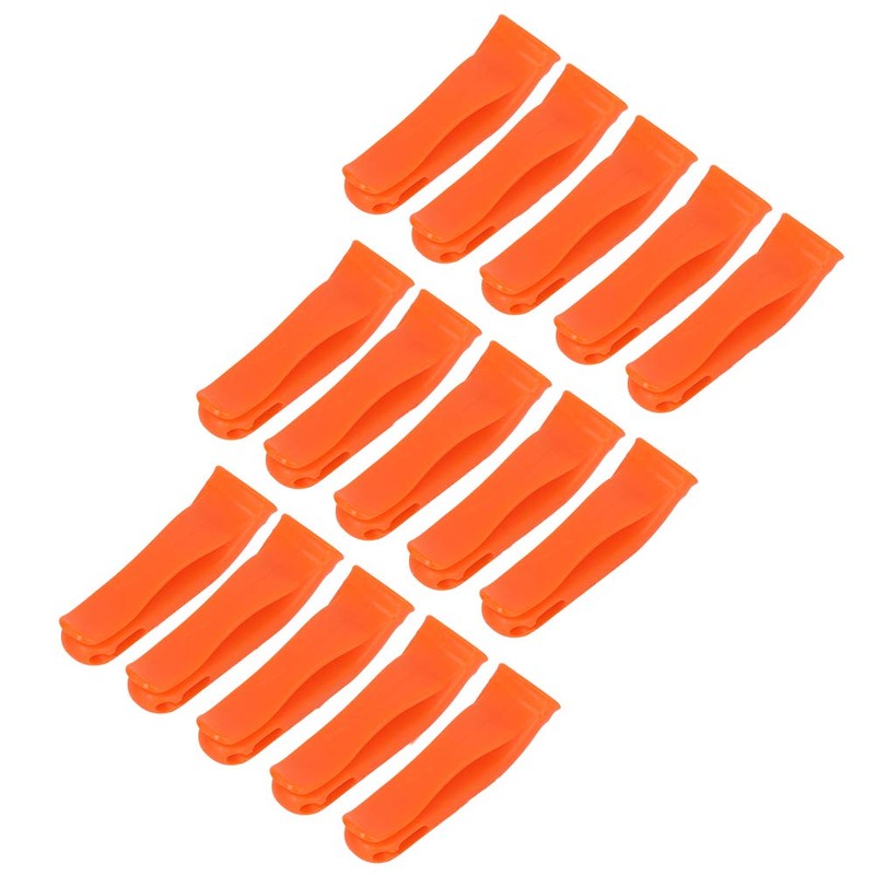 Packof 15 Orange Plastic Survival Whistle for Survival Rescue Sports