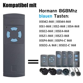 868,35 MHz Duplicator Handheld Transmitter Compatible with Hormann HS4 HSM2 HSM4 HS1 HS2 HSE2 HSE4 HSZ1 HSZ2 HSP4 HSP4-C HSD2-A HSD2-C 868 2 Pieces