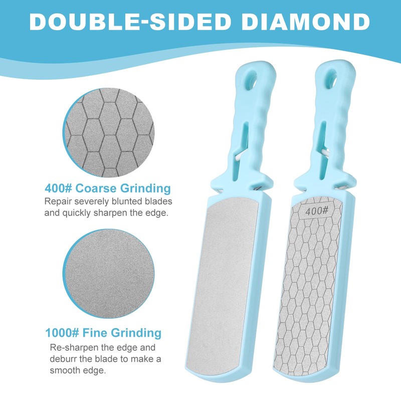 sourcing map 2pcs Hand Sharpening Stone Whetstone, 400/1000 Grits 2