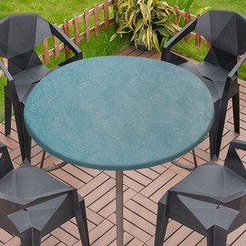 MINGPINHUIUS Waterproof Outdoor Garden Tablecloth, Washable and Oil Resistant with Elastic Edges