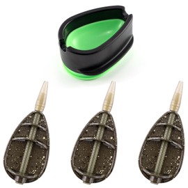Alwonder Method Feeders Carp Fishing Feeder Mixed Set with Inline and Mould Tackle Accessories for Carp Rigs Set up, Made of Zinc, Environmentally Friendly