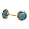 14k Gold Filled 6mm Blue Opal Stud Earrings
