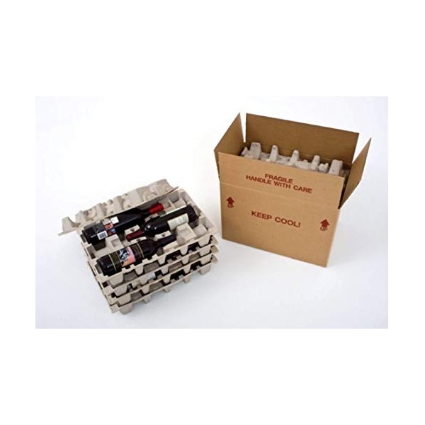 Wine Shipping Box with Protective Trays (12 Bottle)