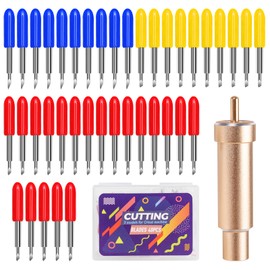 Cutting Blades - 40PCS Replacement Blades & 1 Housing for Cricut Blades for Explore Air/Maker/Expression, 20PCS 45° Standard Blades, 10 PCS 30° Fine Point Blades and 10 PCS 60° Deep Cut Blades