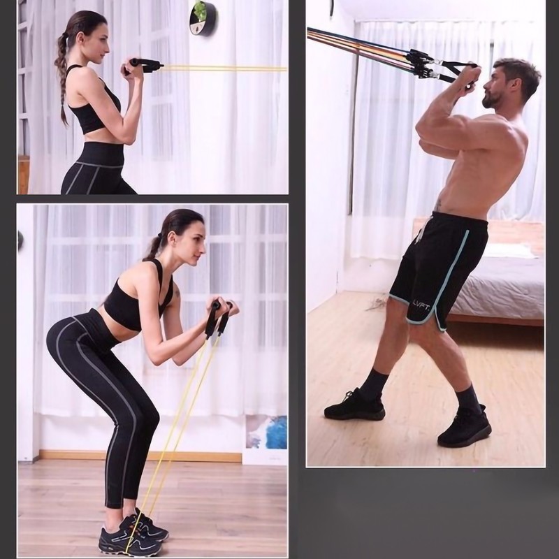 11pcs/set Latex Resistance Bands Multifunction Elastic Exercise Resistance Bands Expander