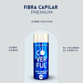 Fibra Capilar Coverful Premium 30 Gramos Para Cubrir Calvicie, Canas y Dar Volumen Al Cabello (Gris)