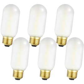 Leools E26 Frosted Edison Bulb 4W Equivalent E26 LED Bulb 40 Watt Dimmable Neutral White 4000K E26 Light Bulb AC120V 400lm Tubular T14 T45 LED Bulb for Pendant,Sputnik,Vanity,Chandeliers Pack of 6