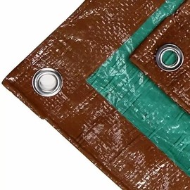 Tarps Now Utility Plastic Tarp (Poly Tarp) 10x20 ft - 6 MIL Medium Duty Waterproof Cover | Multipurpose Tarp with Rustproof Grommets & Reinforced Rope Hems | Ideal for Roof Repairs, Landscaping -Brown