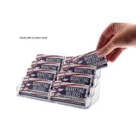 Marketing Holders Business Card Holder Acrylic Four Tier Eight Pocket Counter for 3.5" x 2" Appointment Cards for Medical Facilities Offices Trade Shows Fashion Boutiques Salons Practical Clear