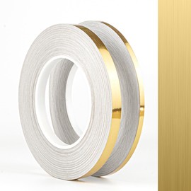 ODOTTAA Metalized Polyester Thin Film Tape 2 Rolls(Width 1/3"+1/5"), Brushed Gold, 54 yds, Washi Tape, Decor Tape for Detailing Accent Wall, Graphic Arts, Boat Trim