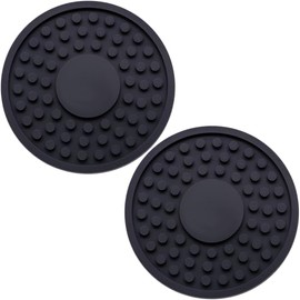 MEAJOO 2 Pack Anti-Slip Car Cup Holder Mat – 2.75 Inch Silicone Drink Coaster, Secure Fit for Cars & Trucks – Cute Interior Decor for Women & Girls (Black)