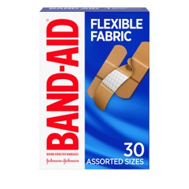 Band-Aid Brand Flexible Fabric Adhesive Bandages for Wound Care & First Aid, Assorted Sizes, 30 ct