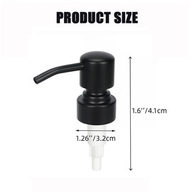 2Pcs Matte Black Stainless Steel Soap Dispenser Pump Lids Replacement Metal Dispenser Heads Liquid Shampoo Shower Gel Bottle Pumps Head for Regular 28/400 Neck Bottles