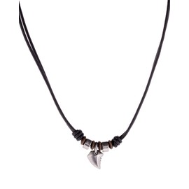 Fossil Necklace for Men Vintage Casual, Measurements: Length: 42 cm + 5 cm black Leather Necklace, JF85832040