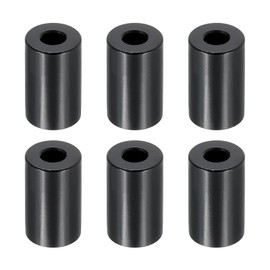 PATIKIL M5 Aluminum Spacer, 6 Pieces Metal Spacer Aluminum 5.2mm ID x 12mm OD x 20mm L Aluminum Screw Spacing Round for 1/5" or M5 Screws, Black