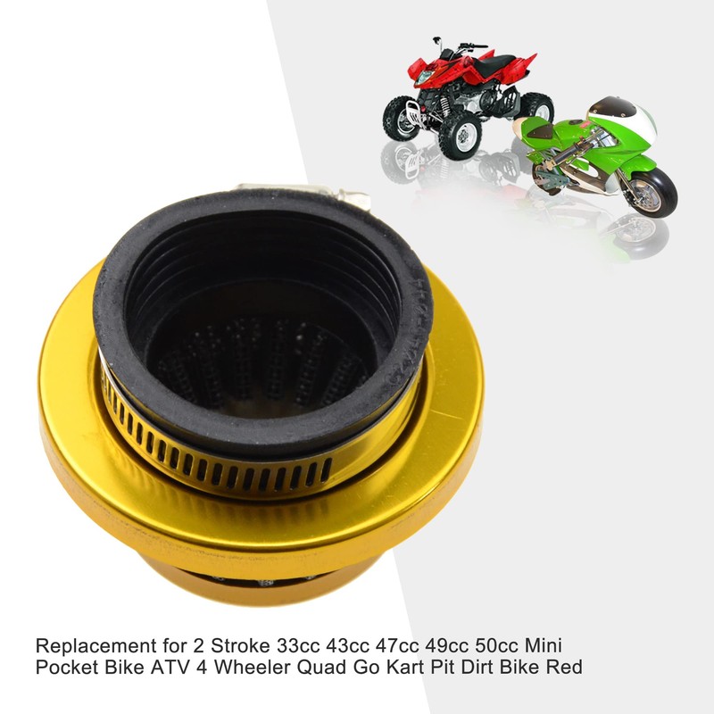 GOOFIT 42-44 mm Universal Motorrd Air Filter Gold Replacement for