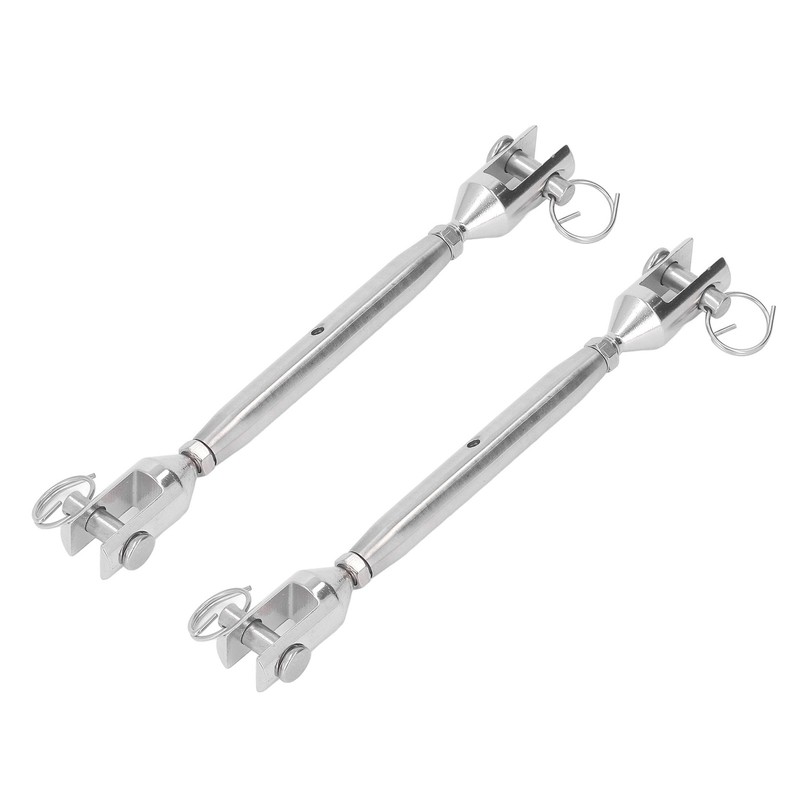 2PCS M8 Thread Stainless Steel Turnbuckle Wire Rope Tensioner Marine