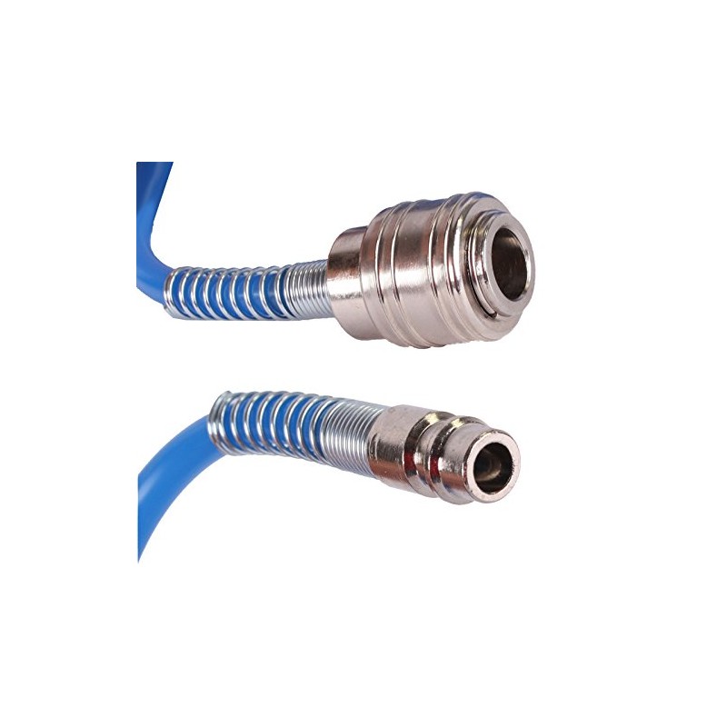 WELDINGER Compressed Air Spiral Hose 10 m with Quick Coupling