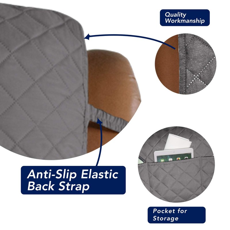 PureFit Reversible Quilted Sofa Cover, Water Resistant Slipcover Furniture Protector,