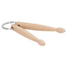 Ejoyous Wooden Drumsticks, Percussion Key Ring, Mini Wooden Keyring Drum,