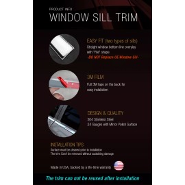 TYGER For 95-15 Chevy S-10/Blazer 4PC Stainless Steel Chrome Window Sill Overlay