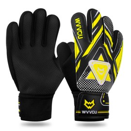 WVVOU Goalkeeper Gloves for Kids Youth, Soccer Goalie Gloves with Double Protection, Anti-Slip Soccer Gloves, Super Grip