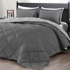 downluxe Full Size Comforter Set - Charcoal and Grey Full