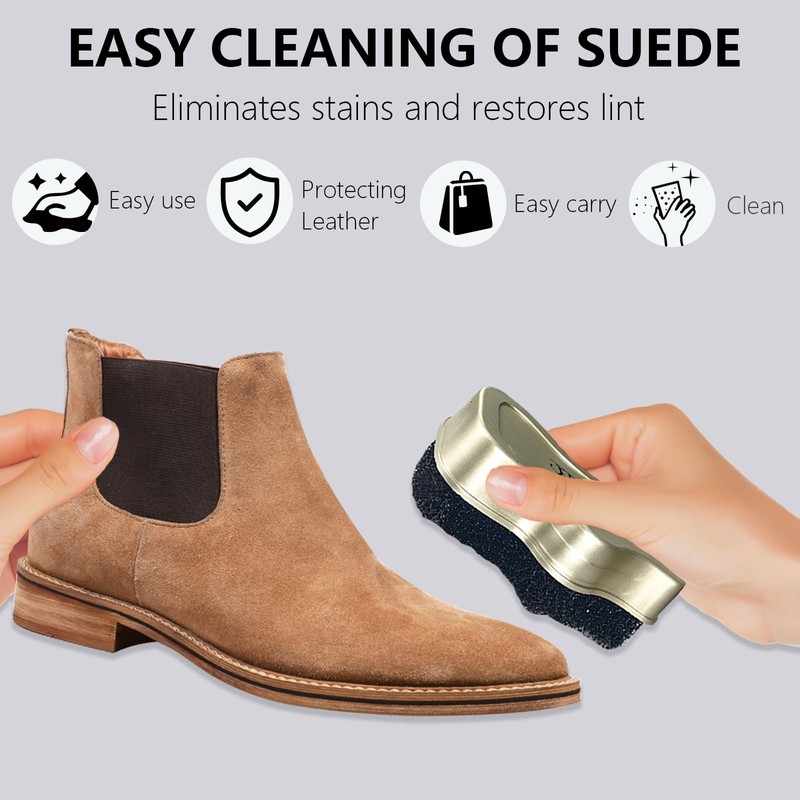 1 Pack Instant Shoe Shine Sponge with Eraser, Quick and