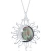 Natural Abalone Shell Sun and Moon Solar Eclipse Sterling Silver