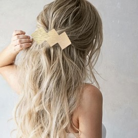 French Hair Clips, Metal Hair Clips, Women, Pack of 4 Bun Geometric Hair Clips, Metal Automatic Hair Clip, French Closure, Decorative Hair Accessories for Women and Girls