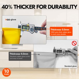 Vgo... 10 Pairs of Reusable Gloves for Kitchen Work, Household Cleaning and Dishwashing, Long Sleeve, Multifunctional (HH4601)