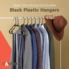 Campior Black Plastic Hangers 20 Pack Heavy-Duty, Space-Saving, Non-Slip, Durable