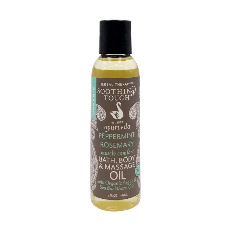 Soothing Touch Peppermint Rosemary Organic Bath, Body & Massage Oil,