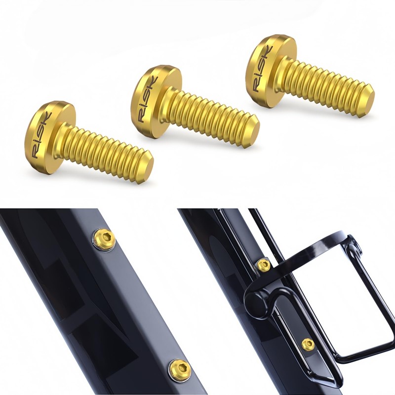 JMFahrrad Titanium Bicycle Water Bottle Cage Screws, Black, 2-Pack