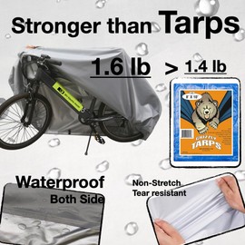 Urby Heavy Duty Bicycle Covers Outdoor Storage Waterproof And Heat Resistant. Ideal For Electric Bike As Ebike Battery Cover Or Rain Cover. Comes With Large Mesh Bag For Easy Traveling. Grey Silver M
