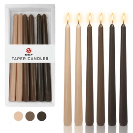 Gedengni Scented Candle Taper Candlesticks,10 Inches Brown Tapered Candles Coffee Candle Sticks Colorful Candle for Wedding Home Party Women Gift Sets,Pack of 6 (8D6PC-COFMIX)