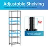 6 Tiers Wire Shelving 12" Dx17 Wx64 H Metal Frame