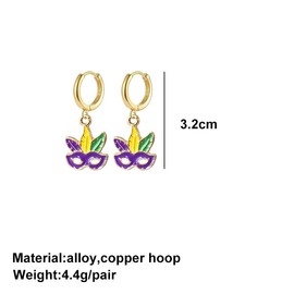 Colorful Mardi Gras Earrings Mardi Gras Masks Shape Earrings Dainty Carnival Earrings for Women Carnival Jewelry (Mask)