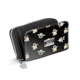 Oh My Pop! Black Pug Wallet, black, purse pug