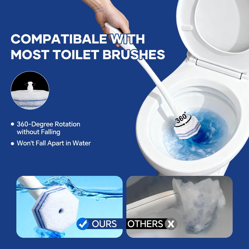 30 Toilet Bowl Refills Fits for Clorox Toilet Brush, Upgrade
