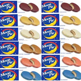 Mini Moon Pies – 72 Count (12 Boxes, 6 Each) – All 6 Flavors – Individually Wrapped – Bulk Snacks for Office, Staff, Clients, Meetings, Training, Events – Wholesale Snack Pie's