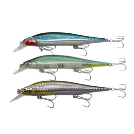 momolures X-MINNOW 80 Magnum 115mm 18.5g Sinking Jerkbait for Seabass Bass Pike Zander fishing lure (3 Pieces Assort A)