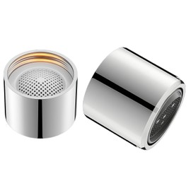 Female Faucet Aerator with Angle Adjustable Kitchen Sink Aerators, Faucet Filter Bathroom Sink with Chrome Solid Brass Shell Female Thread 55/64 inch Aerator for Sink Faucet with Gasket