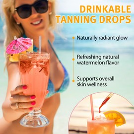 Sunless Tanning Drops to Drink, Drinkable Sunless Tanning Drops with Natural Ingredients to Naturally Enhance Melaninand Production and Elevate Your Skin Tone for a Radiant,Sun-Kissed Glow