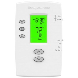 Honeywell TH2210DV1006 PRO 2000 Vertical 5+2 Day Programmable Heat Pump Thermostat - Backlit, 2H/1C, Dual Powered
